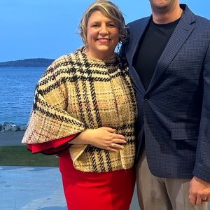 NEW RARE BURBERRY Exaggerated Check Cashmere Silk Alpaca Tweed Cape NWOT